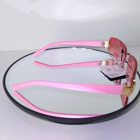 Pink Gold Star Square Sunglasses - Picture 3 of 7